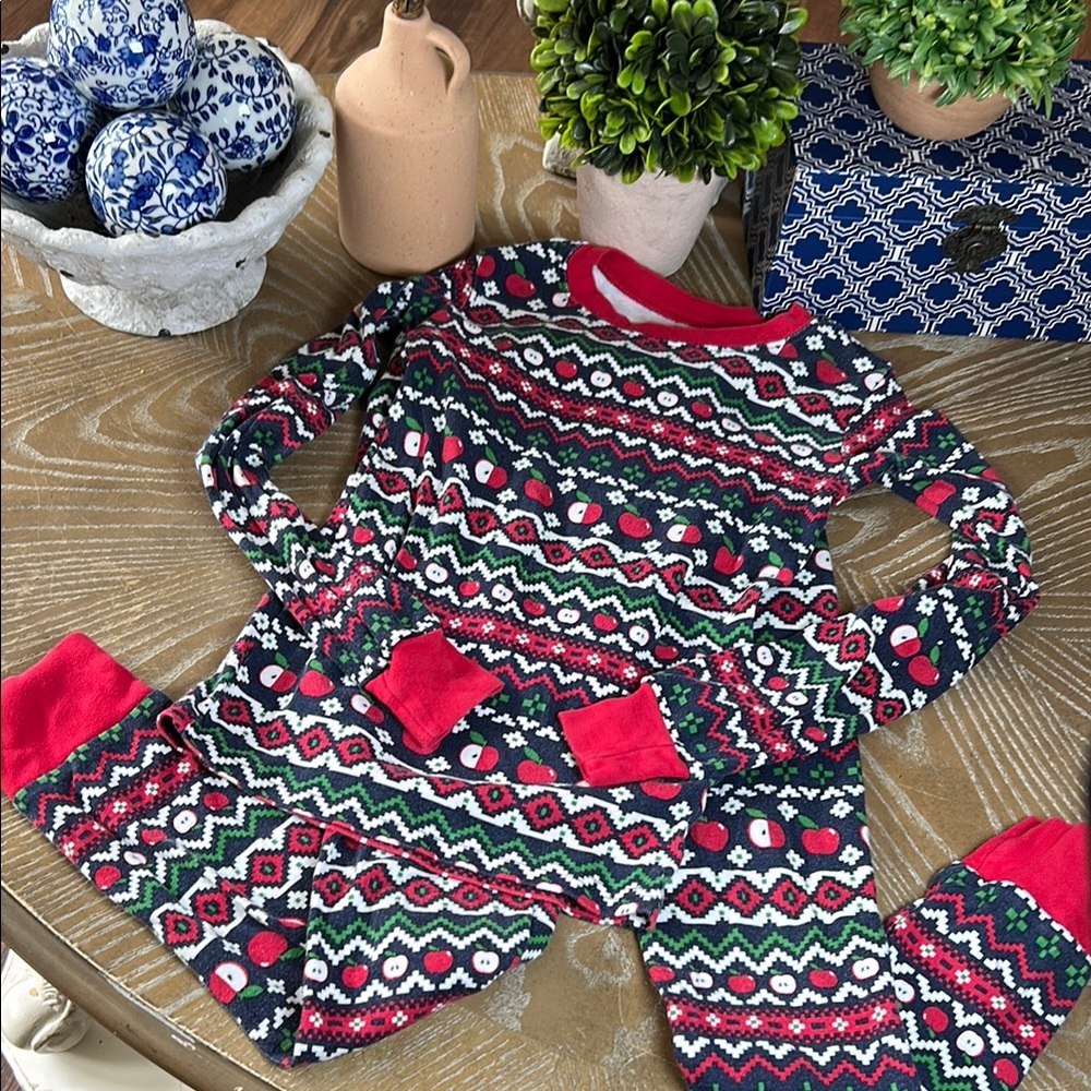 Gymboree Kids Fall Autumn Harvest Apple Orchard Faire Isle Pajama Set Size 8